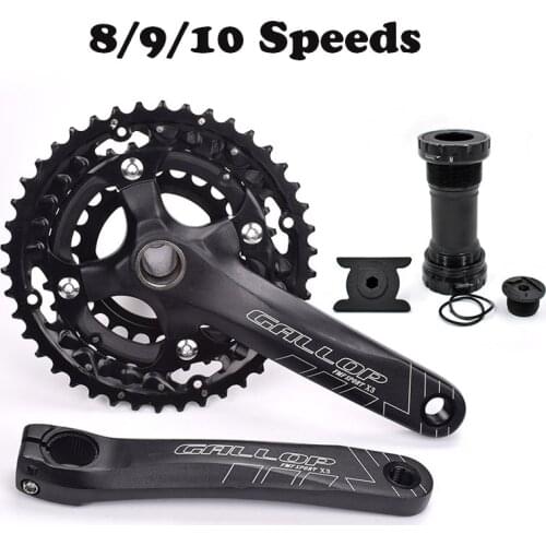 Mountain Bike Hollow Integrated Crankset ALuimium Bicycle Crank Sprocket Chainwheel Set 8/9/10 Speeds High Quality