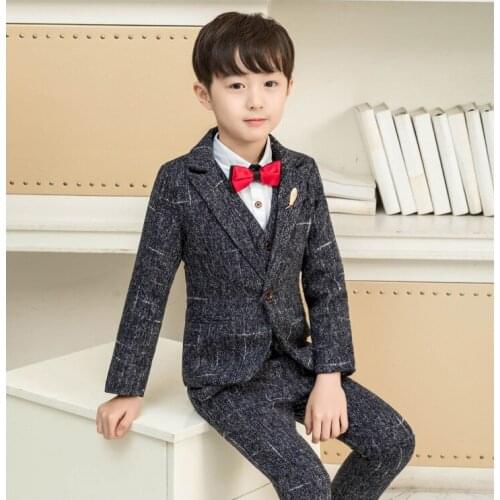 Flower Boys Wedding Suit Kids Blazer Jacket Gentleman Formal Birthday Dress School Children violin dance show Costume