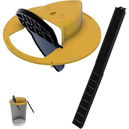 Slide Bucket Lid Mouse Rat Trap Flip Slide Mouse Trap Bucket Reusable Automatic Reset with Ramp Safe Mousetrap Catcher