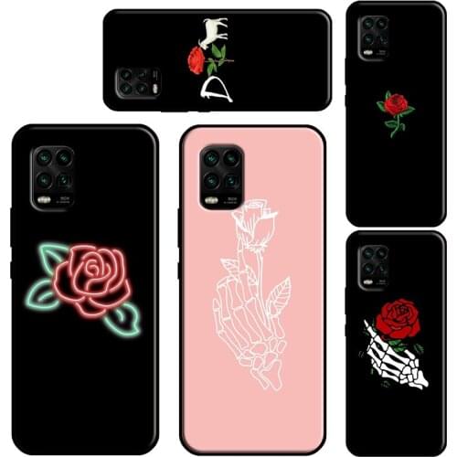 Neon Rose Case For POCO X3 Pro M3 F2 F3 Back Cover For Xiaomi Mi 11 Ultra Note 10 Lite Mi 9T 10T Pro
