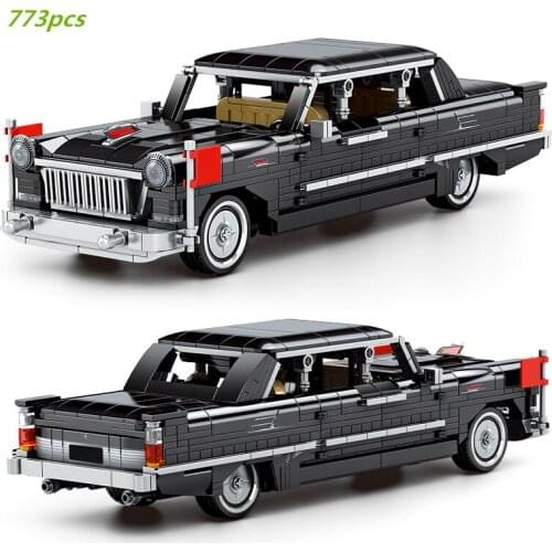 NEW High-tech Hong Qi CA72 Vintage Car Pull Back MOC Building Blocks Kit Bricks Auto Museum Classic Model Vehicle Kids Toys Gift