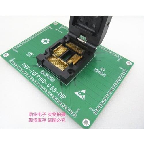 Clamshell PQFP100 TQFP100 QFP100 LQFP100 pitch 0.65mm with PCB IC Burning seat Adapter testing seat Test Socket test bench