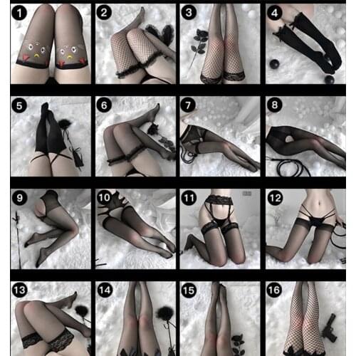 Sexy Fishnet Thigh High Stockings Pantyhose Black Stocking Open Crotch Mesh Tight High Pantyhose Party Club Fashion Woman Socks