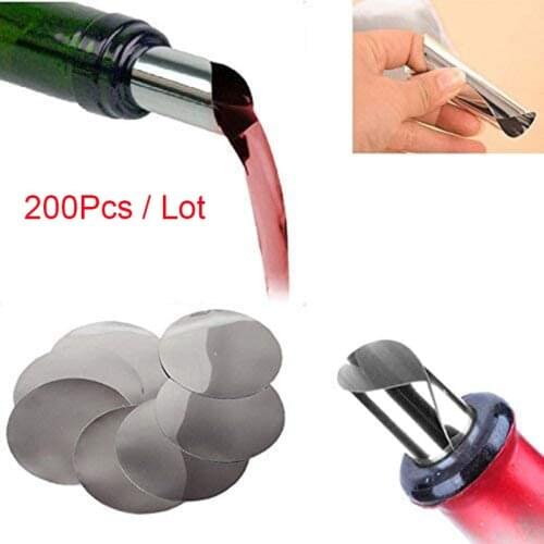 200Pcs/Lot Silver Wine Pourer Disc Drip-proof Drop Stopping Pour Disk Spout Drip-proof Drop Drip Stop Pouring Pour Spout