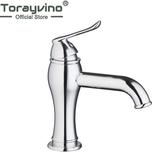 Torayvino Bathroom Mixer Deck Mounted Basin Single Hole Sink Faucet Vessel Mixer Faucet Bathroom Faucets Chrome Finished Mixer