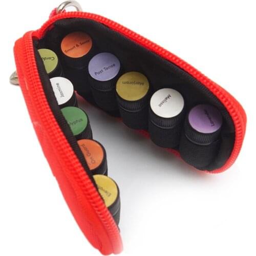 Fashion Shockproof 10 Bottles Essential Oil Storage Bag Portable Travel Holder Case Pouch Organizer Rangement Zipper Bag
