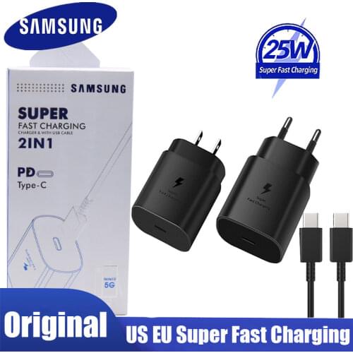 S10 + Super Fast Charger 25W Type C Cable PD Quick Charge 3.0 Original Travel Charging Adapter for Samsung Galaxy A70 A80 Note10