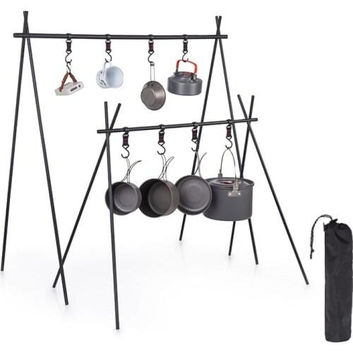 Outdoor Picnic Triangle Rack Camping Eequipment Hanging Rack 500g Aluminum Alloy Triangle Travel hiking Shelf Hanger