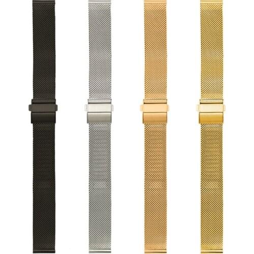 16mm 18mm 20mm 22mm Milanese Watch Band Universal Watchband Quick Release Stainless Steel Woven Watch Strap