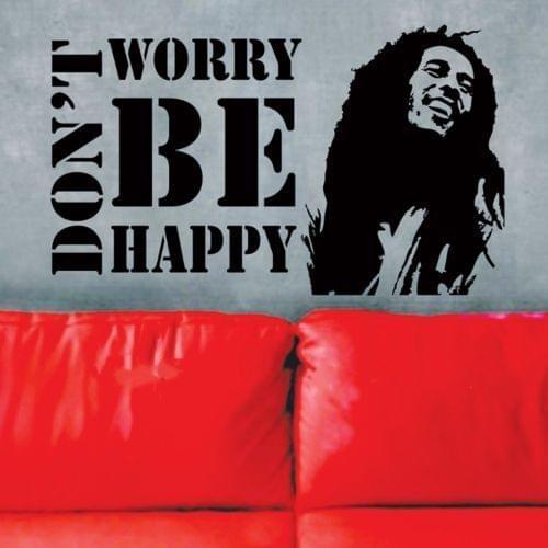 Vinyl Wall Decals Sticker Don't Worry Be Happy BOB MARLEY Music Quote Wall Stickers Home Decor Living Room Vinilos Parede D721