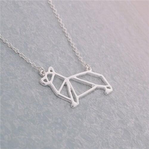 Newest Unique Origami Corgi Necklace Corgi Dog Necklace Geometric Origami Jewelry For Animal Lovers Gift