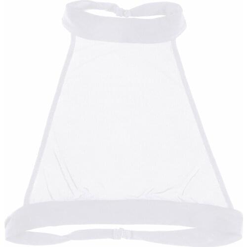 2021 Women Sexy See Through Lingerie Bras Top Sleeveless Open Back Sheer Mesh Halter Neck Cami Erotic Bra Vest Tanks Crop Tops