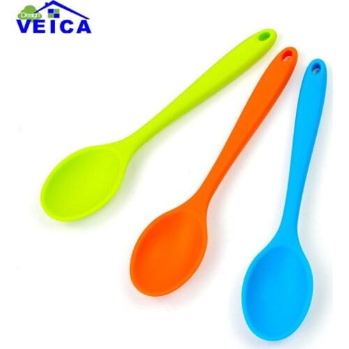 1PCS Random Color High grade Silicone Mixing Spoon Utensil Cake Putty Spatula Bakeware Home Tableware