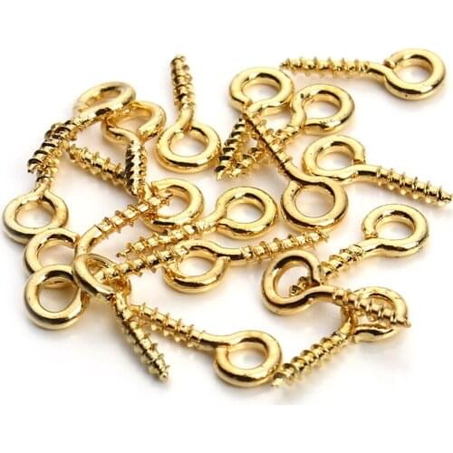 100pcs/lot Tiny Mini Eye Pins Metal Claw Nails Eyepins Hooks Eyelets Screw Clasps Hooks Jewelry Findings For DIY Making