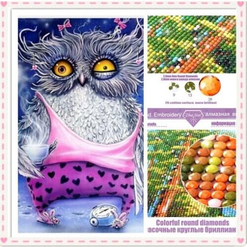 2019 5D Diamond Embroidery round/square Animal Owls Cross Stitch DIY Diamond Painting Diamond rhinestones Home Decor Christmas