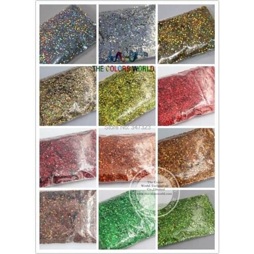 24 Holographic Laser colors Hexagon Shape 1.5MM 060 Size dust for nail tattoo Art or other DIY decoration 1Pack=1200G
