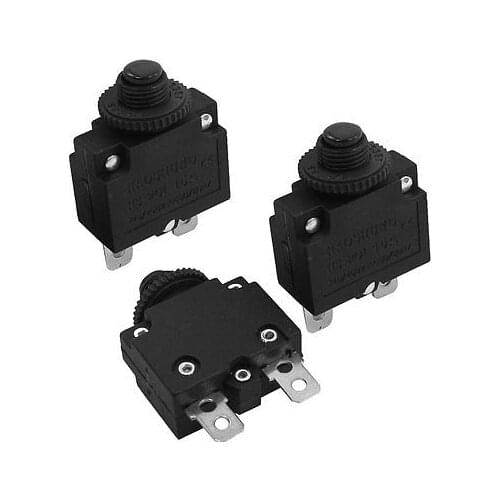 3Pcs AC 125V/250V 10A 2Pin Reset Circuit Breaker Overload Protectors
