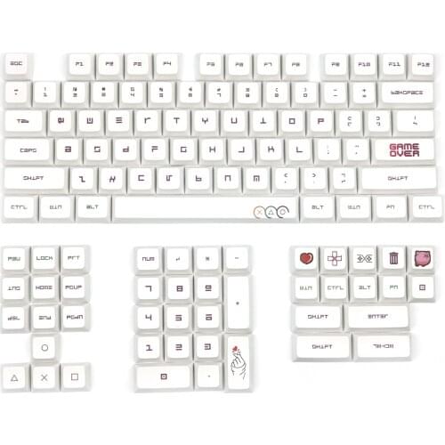 PBT White Keycaps Dye Sub XDA Profile Samll Full Sets Keycap For Mechanical Keyboard GH60 GK61 GK64 GK68 84 87 96 104 108