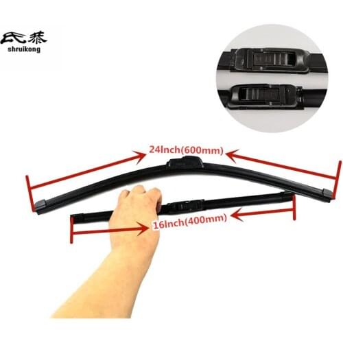 Free shipping car styling stickers Wiper blades for Toyota RAV4 (2005-2012) 24"+16" fit standard J hook wiper arms high-quality