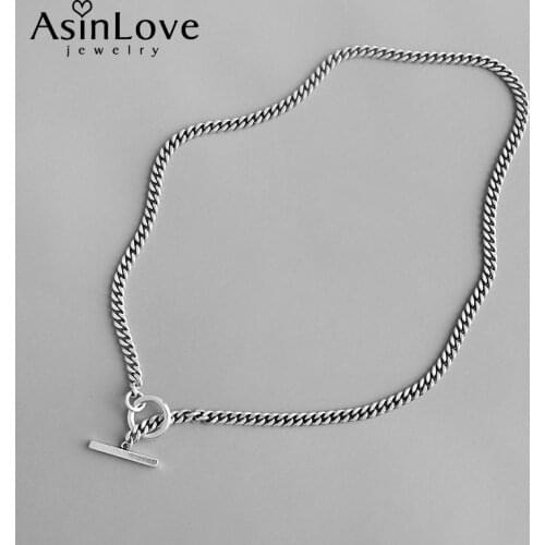 AsinLove Minimalist Necklace Vintage Popular 925 Sterling Silver Chain for Women Fine Jewelry Fashion Gifts Dropship Suppliers