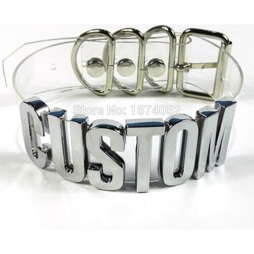 Cosplay Handmade Customised Choker Choose Name Big Word 35MM Letter Collar Clear PVC Transparent Custom Necklace
