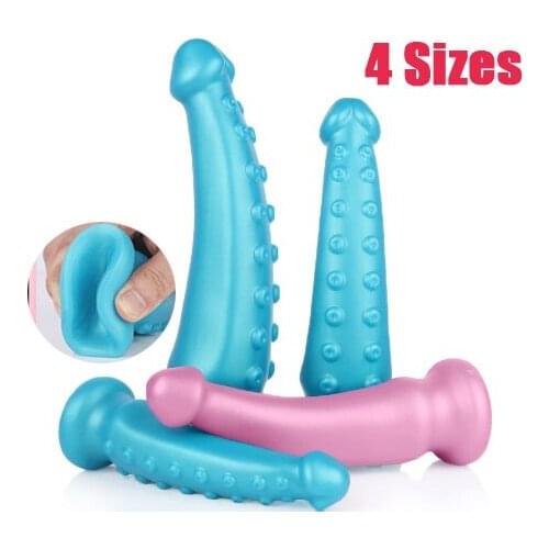 Liquid Silicone Long Anal Plug Big Suction Cup Dildo Butt Plug Prostate Massage Vaginal Particles Stimulator Unisex Sex Product