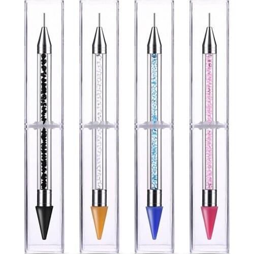 Dual-ended Dotting Pen Picker Wax Pencil Acrylic Nail Art Tool Manicure Decoration Handle Picker Wax Pencil Crystal Beads