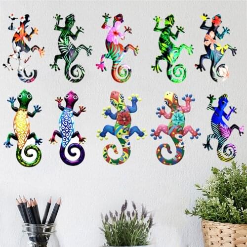 Gecko Metal Lizard Wall Art decoration Hanging Sculpture Metal Gecko Statue Indoor Outdoor Home Garden Decoration