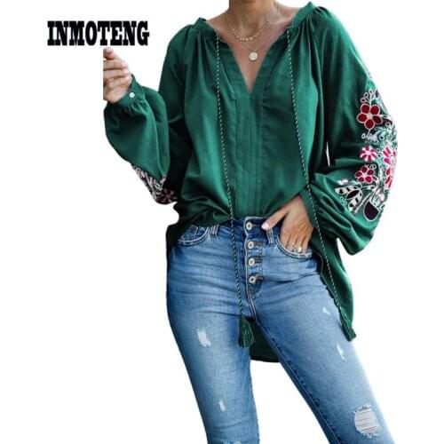 Блузки с вышивкой INMOTENG China At AliExpress