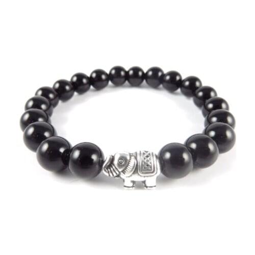 Sacred Elephant Healing Bracelet,Yoga Jewelry,Black Onyx,Wisdom Yoga Bracelet,Meditation Mala,Calming stone Beads,Reiki