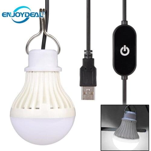 Mini Portable 5W Lantern Tent Light LED USB Touch Switch Dimmable Camping Light Emergency Waterproof Lamp Globe Bulb