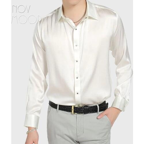 Blue green pink men natural silk shirts long sleeve business shirt cheap chemise homm camiseta masculina vetement homme LT1499