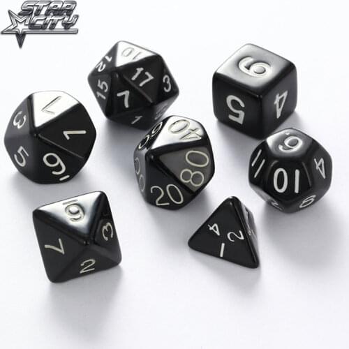 7 pc/bag Multi-Sided Dice Set D4,D6,D8,D10,D10%,D12,D20 Colorful Accessories for Board Game RPG Dungeons and Dragons DnD MTG