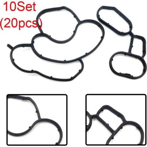 New 10Set(20pcs) Car Accessories Oil Filter Housing Gasket Seal 11427508970 11427508971 for BMW E81 E87 E82 E46 E91