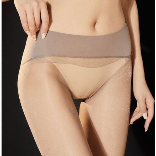 Summer Lady Shiny Pearly Lustre Ultra Thin Sheer 360 Seamless Elastic Pantyhose Sexy Women Stockings Nylons Tights Hosiery