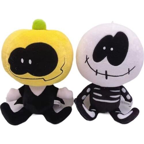 2PCS/Lot Friday Night Funkin Plush Toys Hot Game Spooky Month Skid and Pump Soft Stuffed Pillow For Birthday Halloween Gifts