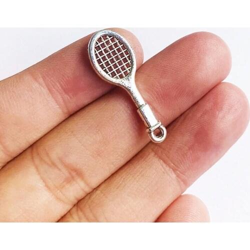 10pcs /Lot 29x11mm Tennis Racket Charms Tibetan Silver Color Pendant For Making Fit DIY Jewelry Handmade Accessories Crafts