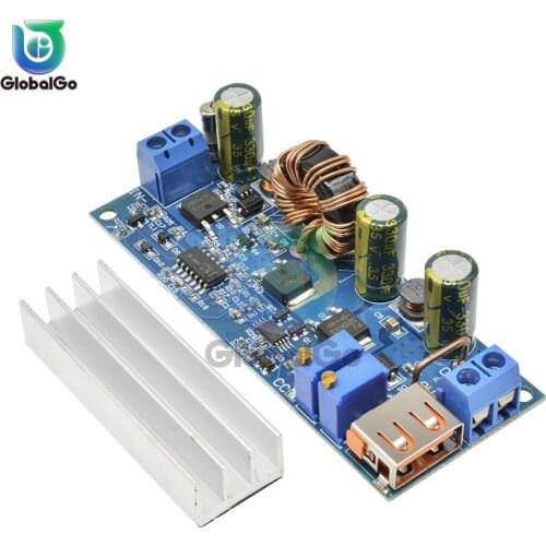 4A 80W DC DC Step Up Boost Converter 2-24v to 3-30v Constant Voltage Current USB Regulated Power Supply Board With Heat Sink