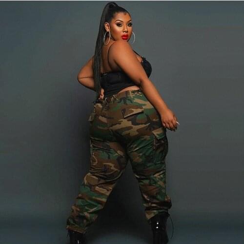 Plus Size Pants XL-5XL Joggers Sweat Pants for Women Sweatpants Loose Casual Camouflage Cargo Trouser xxxxxl