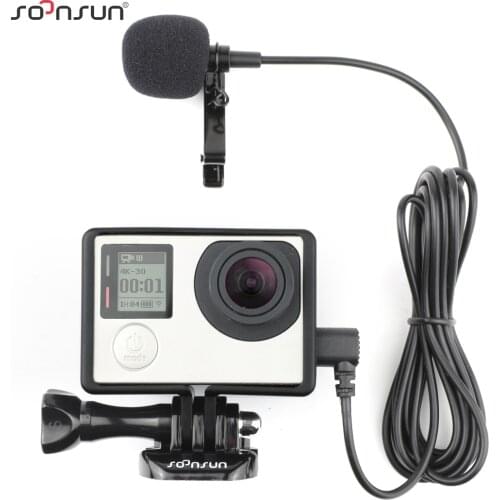 SOONSUN Standard Protective Frame Mount with External Microphone Mic for GoPro Hero 3 3+ 4 Hero3 Hero4 for Go Pro Accessories