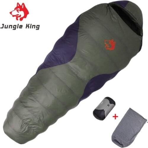Jungle King Sleeping Bag 90% White Duck Down Mummy Camping Sleeping Bag Cold Winter Hiking Travel Camping Splicing Sleeping Bag