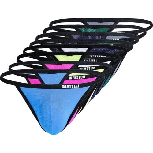8Pcs/Lot Mens Sexy T-Back Thongs Underwear Penis Jock Strap Man Thongs G-Strings Gay Men Underwear Shorts Men Jockstraps