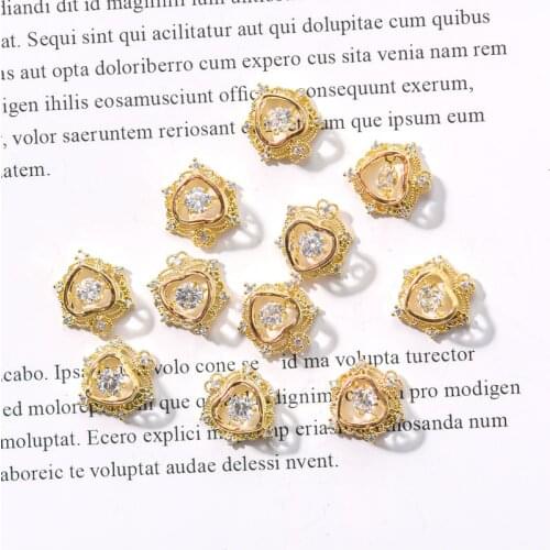 Light Luxury Color Preserving Nail Art Rhinestones DIY Nail Art Zircon Beating Heart Cupid Pearl Jewelry Wholesale