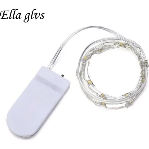 Led Strings Led Fairy Lights CR2032 Button Battery Operated 7Ft/2M 20LED Copper Light for Xmas Wedding Decoration