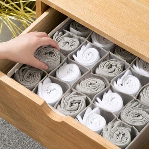 Multi-size Storage Box Underwear Closet Foldable Drawer Divider Lidded Closet Organizer Storage Box For Ties Socks Bra Bedroom