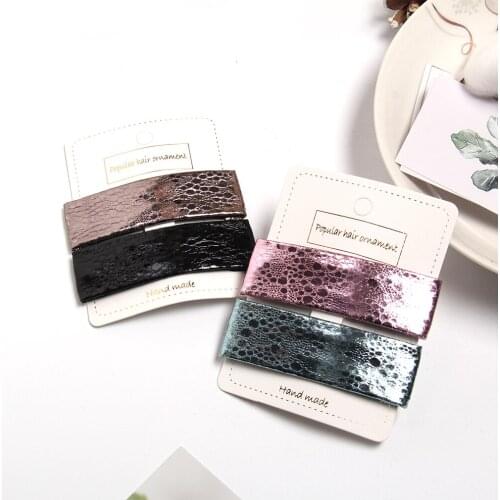 PU Solid Square Shape Hair Clip Fashion Girl Women Simple ​BB Clip Sweet Geometric Barrette Solid Playful ​​Hair Accessories