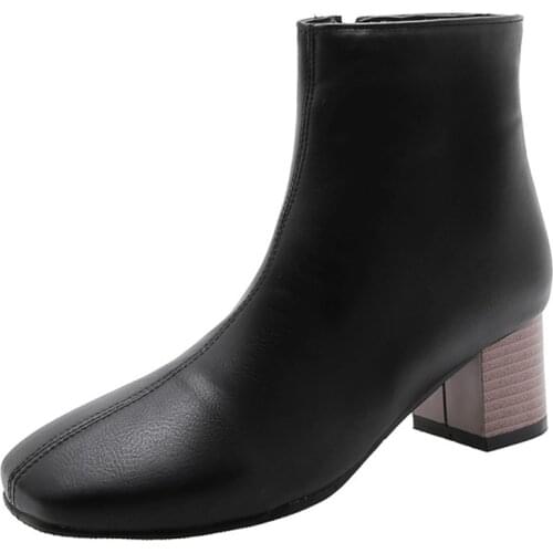 BLXQPYT Ladies supper size 30-51 ZIPPER warm winter women snow fashion platform fur Mid- Calf heel 5 cm plush boots shoes 222