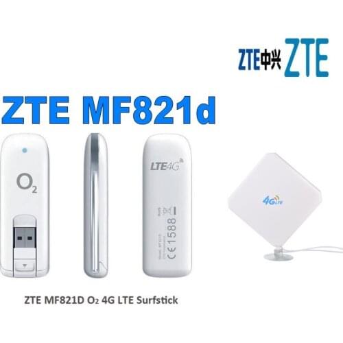 ZTE MF821D 4G LTE FDD USB Modem plus 35dbi 4g TS9 external antenna