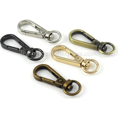 1pcs Metal Swivel O-ring Eye Snap Hook Trigger Clasps Clips for Leather Craft Bag Strap Belt Webbing Keychain Small Size