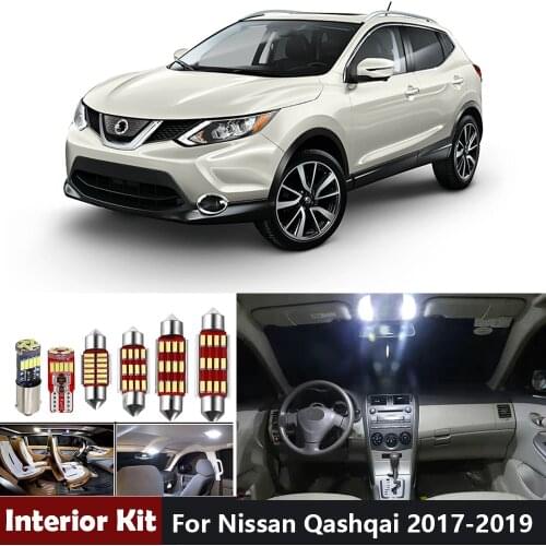 12Pcs White Canbus Car Led Interior Light Kit For Nissan Qashqai J10 J11 2007 2008 -2018 2019 Reading Map Dome Trunk Lamp